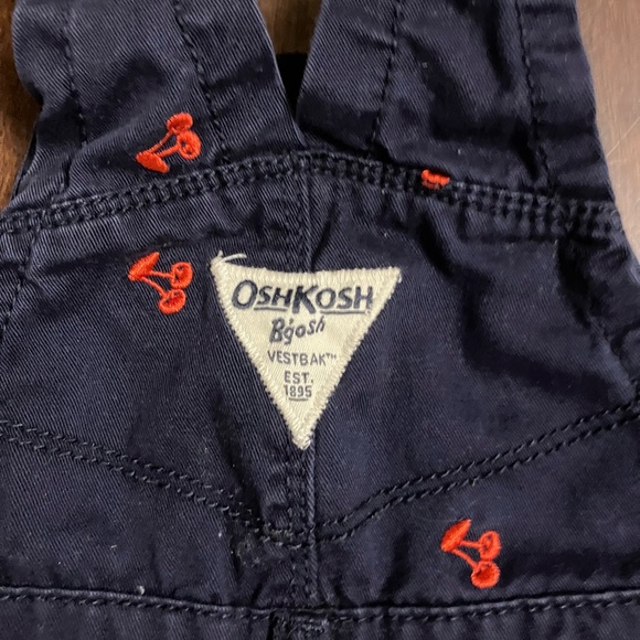Oshkosh Cherry Print Overalls 12 mo - Picture 6 of 7